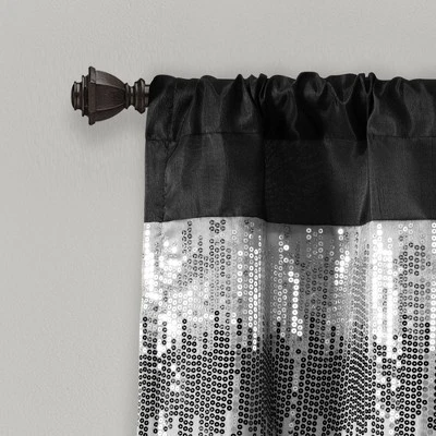 52"x18" Night Sky Sequins Embroidery Window Valance - Lush Décor 1 52"x18" Night Sky Sequins Embroidery Window Valance - Lush Décor