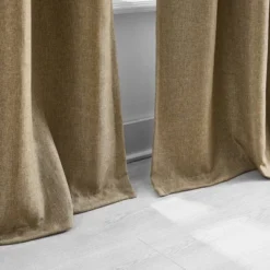 52"x84" Lush Decor Meena Slub 100% Blackout Window Curtain Panels Golden Wheat Pair -Beautiful House GUEST ccd51bf9 16e9 4249 a0a6 d12dafb6ad13