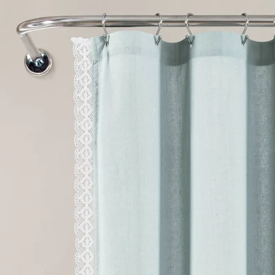 Rosalie Shower Curtain Blue - Lush Décor 1 Rosalie Shower Curtain Blue - Lush Décor