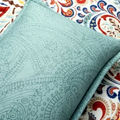 Lush Décor 3pc Boho Chic Reversible Oversized Cotton Quilt Set Seafoam/Red -Beautiful House GUEST ce0c267b 0d64 4132 8be5 2e0b1eee2df5