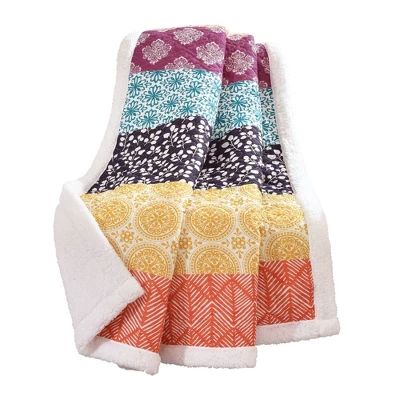 50"x60" Bohemian Striped Faux Shearling Throw Blanket - Lush Décor 5 50"x60" Bohemian Striped Faux Shearling Throw Blanket - Lush Décor - Image 5