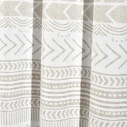 Lush Décor Hygge Geo Light Filtering Window Curtain Panels Taupe/White 52X84 Set
