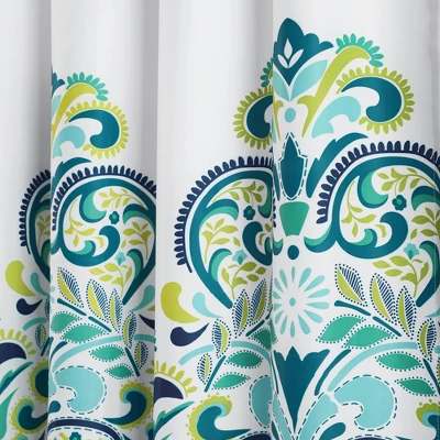 2pk 52"x84" Light Filtering Clara Curtain Panels Blue/Green - Lush Décor 2 2pk 52"x84" Light Filtering Clara Curtain Panels Blue/Green - Lush Décor - Image 2