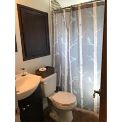 Bird On The Tree Shower Curtain Gray/Blue - Lush Décor -Beautiful House GUEST d1ced115 3115 406f 91ee 201f368bf616