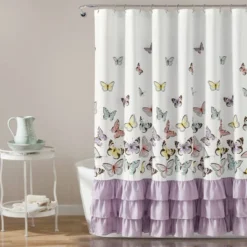Kids' Flutter Butterfly Shower Curtain - Lush Décor -Beautiful House GUEST d289e413 3cc3 4a16 9e5b 48e6988d587e