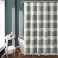 Tucker Stripe Yarn Dyed Cotton Knotted Tassel Shower Curtain - Lush Décor 11 Tucker Stripe Yarn Dyed Cotton Knotted Tassel Shower Curtain - Lush Décor -Beautiful House GUEST d303a973 a71a 418d 98c8 48af6e1bbf34
