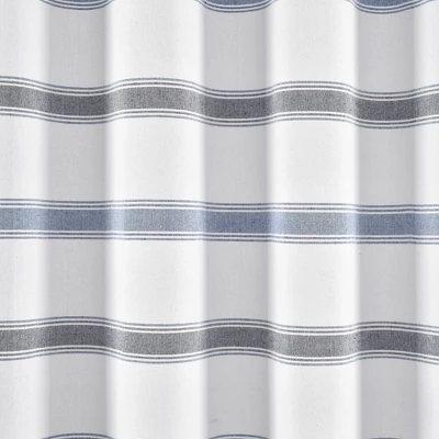 72"x72" Striped Woven Textured Yarn Dyed Eco-Friendly Recycled Cotton Single Shower Curtain - Lush Décor 2 72"x72" Striped Woven Textured Yarn Dyed Eco-Friendly Recycled Cotton Single Shower Curtain - Lush Décor - Image 2