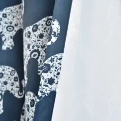 2pk 52"x84" Light Filtering Elephant Parade Curtain Panels Navy - Lush Décor -Beautiful House GUEST d5725c81 6d65 4add 9eb8 273354f08758
