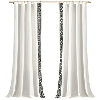 Lush Décor Luxury Modern Square Embroidery Border Window Panel White/Black Single 52x84 6 Lush Décor Luxury Modern Square Embroidery Border Window Panel White/Black Single 52x84 - Image 6