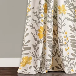 Lush Décor Aprile Light Filtering Window Curtain Yellow/Gray Set 52x84+2 -Beautiful House GUEST d6f576c0 6a69 47fa a961 a1236af84b88