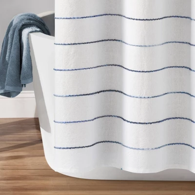 Ombre Striped Yarn Dyed Cotton Shower Curtain - Lush Décor 2 Ombre Striped Yarn Dyed Cotton Shower Curtain - Lush Décor - Image 2