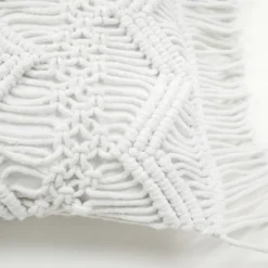 13"x20" Oversize Studio Chevron Macrame Lumbar Throw Pillow Cover With Fringes - Lush Décor -Beautiful House GUEST d8ded30e 2ed4 4e29 a13e 7f884b73596a