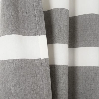 Lush Décor Cape Cod Stripe Yarn Dyed Cotton Blend Window Curtain Panels Gray 40X84 Set 4 Lush Décor Cape Cod Stripe Yarn Dyed Cotton Blend Window Curtain Panels Gray 40X84 Set - Image 4