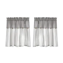 Lush Décor Linen Button Kitchen Tier Window Curtain Panels White/Gray 29X24+2 Set 11 Lush Décor Linen Button Kitchen Tier Window Curtain Panels White/Gray 29X24+2 Set -Beautiful House GUEST da37e118 f98d 4938 b663 50b12c5b41a9