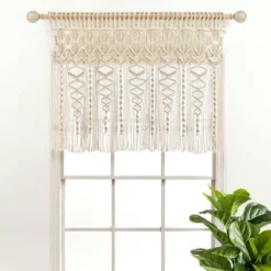 30"x40" Boho Macrame Textured Cotton Window Valance - Lush Décor -Beautiful House GUEST db29453b 1007 45c0 9589 a3458a3bf28d