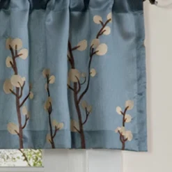 84"x18" Cocoa Flower Window Valance Blue - Lush Décor -Beautiful House GUEST db885db5 2e65 4279 a76e 29bf2aaa5fcc