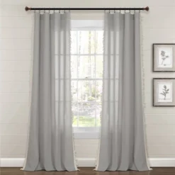 84"x40" Linen Tassel Window Curtain Panel - Lush Décor -Beautiful House GUEST dc6352f6 550f 462e 9d03 55de4ff6ab1b