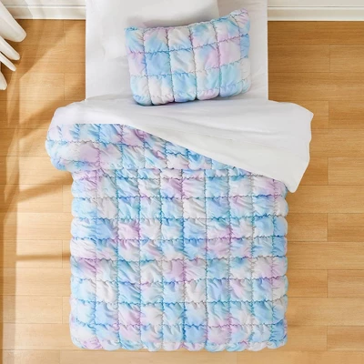 Lush Decor Twin XL Puff Bed Blankets Rainbow 2pc Set 2 Lush Decor Twin XL Puff Bed Blankets Rainbow 2pc Set - Image 2