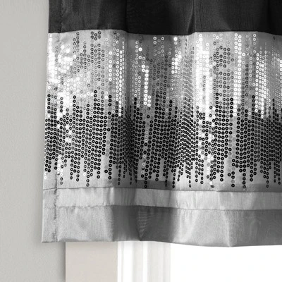 52"x18" Night Sky Sequins Embroidery Window Valance - Lush Décor 3 52"x18" Night Sky Sequins Embroidery Window Valance - Lush Décor - Image 3