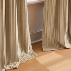 38"x84" Lush Decor Glam Pleated Velvet Light Filtering Window Curtain Panels Neutral Pair -Beautiful House GUEST de0e5885 2cf3 4b49 a18c 4b9ac1c45360