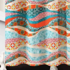 72"x72" Hailey Watercolor Wave Single Shower Curtain Turquoise - Lush Décor -Beautiful House GUEST de476574 2722 4659 a701 62301be60006