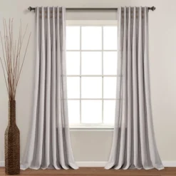 84"x40" Linen Button Pinched Pleat Light Filtering Window Curtain Panel - Lush Décor -Beautiful House GUEST deb9ac5f 2094 4889 a2c1 726a9513356f