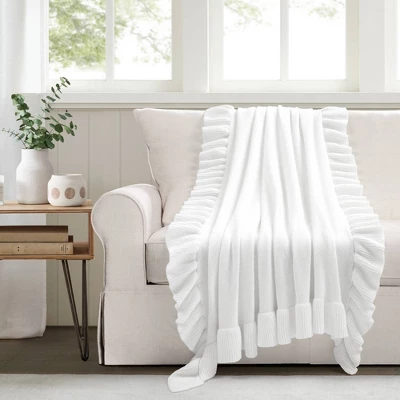 50"x60" Reyna Soft Knitted Ruffle Throw Blanket - Lush Décor 1 50"x60" Reyna Soft Knitted Ruffle Throw Blanket - Lush Décor
