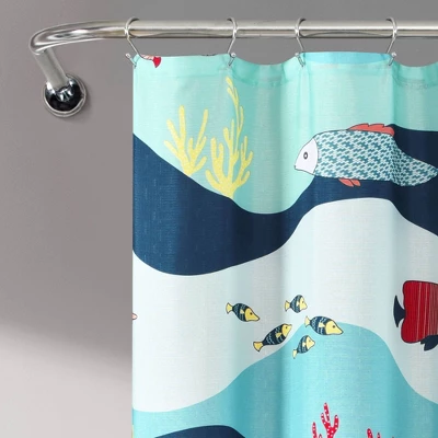 72"x72" Kids' Sea Life Shower Curtain Blue - Lush Décor 1 72"x72" Kids' Sea Life Shower Curtain Blue - Lush Décor