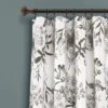 2pk 52"x84" Light Filtering Botanical Garden Curtain Panels Gray/White - Lush Décor