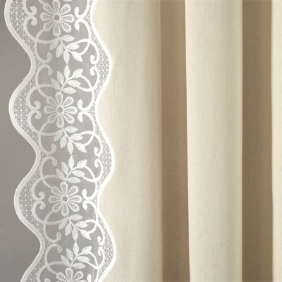 Lush Décor Scalloped Edge Lace Border Window Panel Neutral/Off White Single 52x84 4 Lush Décor Scalloped Edge Lace Border Window Panel Neutral/Off White Single 52x84 - Image 4
