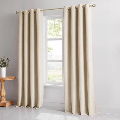52"x84" Lush Decor Meena Slub 100% Blackout Window Curtain Panels Neutral Pair 4 52"x84" Lush Decor Meena Slub 100% Blackout Window Curtain Panels Neutral Pair - Image 4