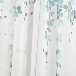 2pk 38"x84" Sheer Weeping Flower Curtain Panels Blue/Gray - Lush Décor -Beautiful House GUEST e1475ee6 f977 45e0 b350 e8817a479a96
