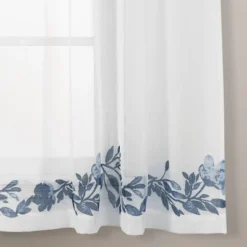 Set Of 2 Tanisha Sheer Window Curtain Panels Navy Blue - Lush Décor -Beautiful House GUEST e379f850 59af 4cfb 8402 0f738846c339