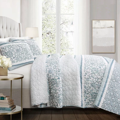 Nisha Reversible Quilt Set Blue - Lush Décor 5 Nisha Reversible Quilt Set Blue - Lush Décor - Image 5