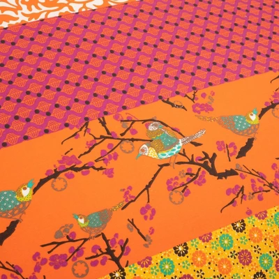 3pc Royal Empire Cotton Duvet Cover Set Tangerine - Lush Décor 2 3pc Royal Empire Cotton Duvet Cover Set Tangerine - Lush Décor - Image 2