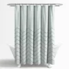 Chenille Chevron Shower Curtain Pastel Blue - Lush Décor