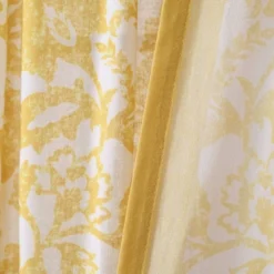 1pc 52"x84" Light Filtering Emma Textured Jacobean Curtain Panel Yellow - Lush Décor -Beautiful House GUEST e705067a a8a0 4ec0 a582 885d330b26c6