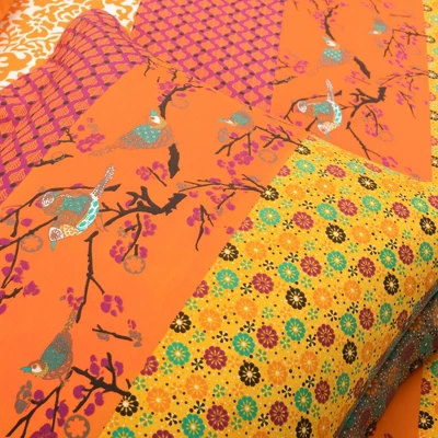 3pc Royal Empire Cotton Duvet Cover Set Tangerine - Lush Décor 4 3pc Royal Empire Cotton Duvet Cover Set Tangerine - Lush Décor - Image 4