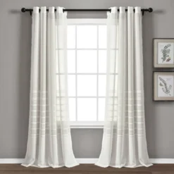 Set Of 2 52"x84" Bridie Sheer Window Curtain Panels - Lush Décor -Beautiful House GUEST e7c2b840 5042 457a 874b e961f03005d1