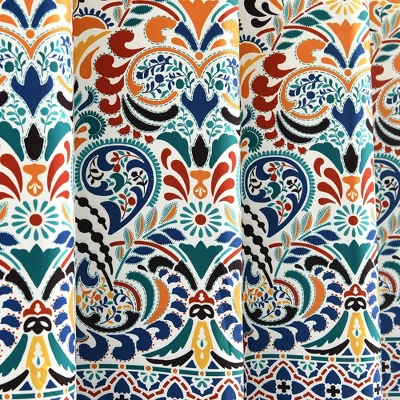 72"x72" Boho Medallion Shower Curtain Turquoise/Tangerine - Lush Decor 2 72"x72" Boho Medallion Shower Curtain Turquoise/Tangerine - Lush Decor - Image 2