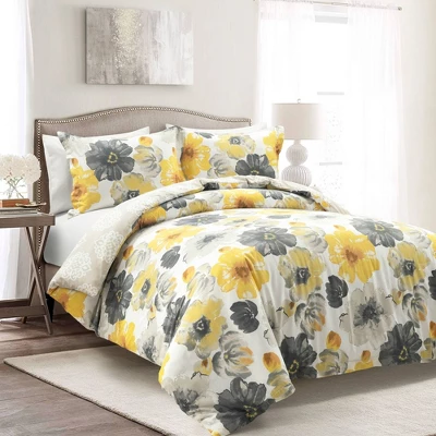 3pc Leah Cotton Duvet Cover Set Yellow/Gray - Lush Décor 8 3pc Leah Cotton Duvet Cover Set Yellow/Gray - Lush Décor - Image 8