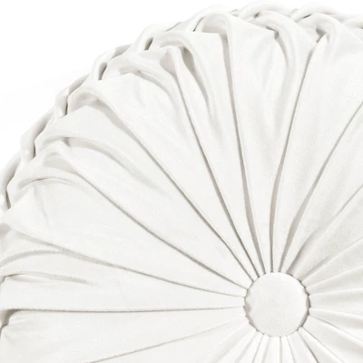 18" Velvet Round Throw Pillow White - Lush Décor 1 18" Velvet Round Throw Pillow White - Lush Décor