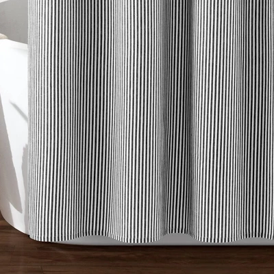 72"x72" Farmhouse Vintage Striped Yarn Dyed Cotton Shower Curtain - Lush Décor 3 72"x72" Farmhouse Vintage Striped Yarn Dyed Cotton Shower Curtain - Lush Décor - Image 3
