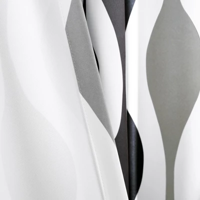 Lush Décor Mid Century Geo Light Filtering Window Curtain Panels Black/Gray 52X108 Set 2 Lush Décor Mid Century Geo Light Filtering Window Curtain Panels Black/Gray 52X108 Set - Image 2