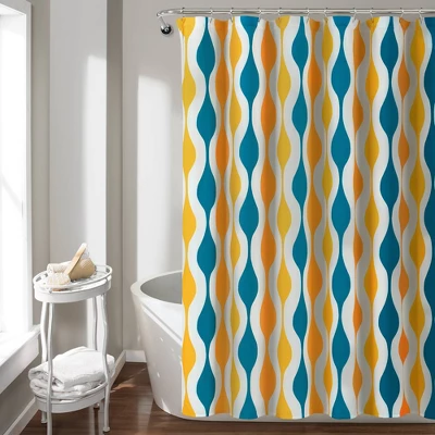 Mid-Century Geo Shower Curtain - Lush Décor 6 Mid-Century Geo Shower Curtain - Lush Décor - Image 6