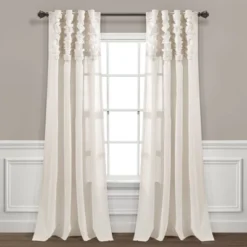 84"x52" Ruched Waterfall Linen Window Curtain Panel - Lush Décor -Beautiful House GUEST eb57e588 f6c0 49f2 9ef5 6c2c950108a5