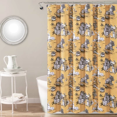 French Country Toile Single Shower Curtain - Lush Décor 7 French Country Toile Single Shower Curtain - Lush Décor - Image 7