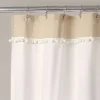 Adelyn Pom Pom Shower Curtain Neutral - Lush Décor