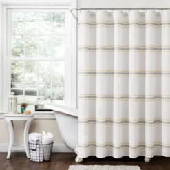Farmhouse Striped Shower Curtain - Lush Décor -Beautiful House GUEST efbdb869 99e1 401d b696 2a8aaacb6eaa