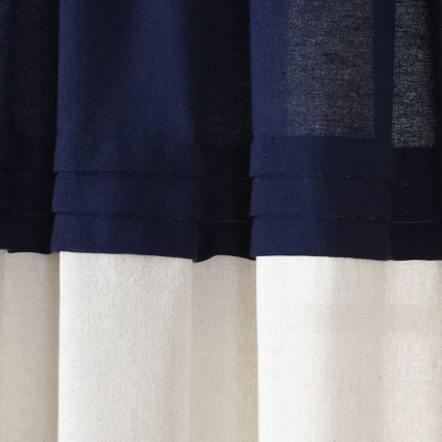 Farmhouse Faux Linen Colorblock Pleated Window Curtain Panel - Lush Décor 2 Farmhouse Faux Linen Colorblock Pleated Window Curtain Panel - Lush Décor - Image 2